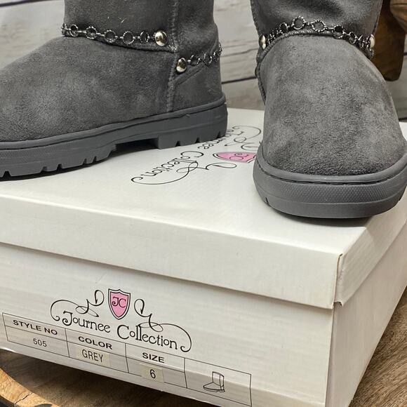 RTB Real Tough Babe Journee Collection Grey Boots Size 6 Style 505 - Picture 6 of 13